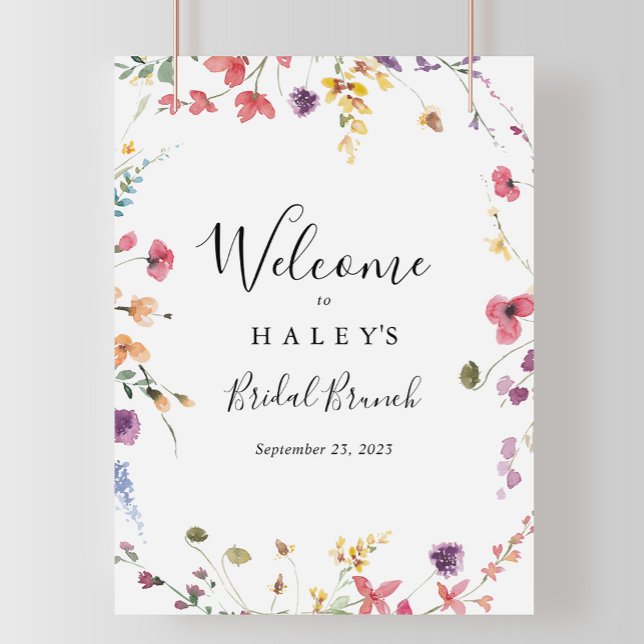 Classic Wild Floral Bridal Brunch Welcome Sign (Creator Uploaded)