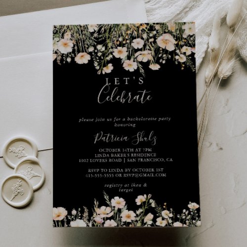 Classic Wildflower Black Let's Celebrate Party