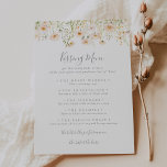Classic Wildflower Wedding Kissing Menu Game Card<br><div class="desc">This classic wildflower wedding kissing menu game card is perfect for a modern wedding reception. The design showcases graceful and elegant watercolor hand-designed blush,  pink,  multicolor wildflowers neatly arranged into attractive bouquets.</div>