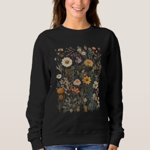 Classic Wildflowers Gardening Flower Graphic Vinta Sweatshirt