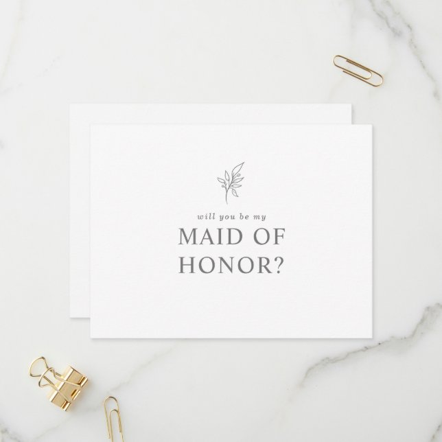 Classic Will you be my maid of Honor Invitation Postcard (Front/Back In Situ)