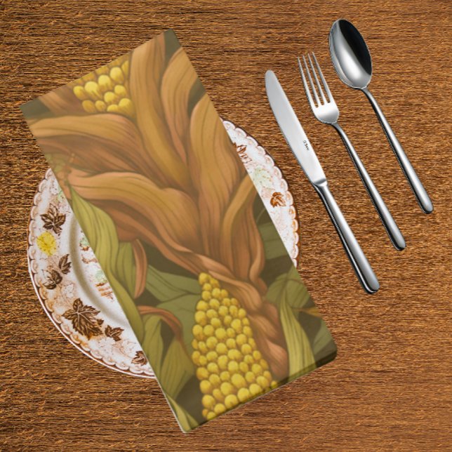 Classic William Morris Autumn Corn  Cloth Napkin (Beautiful Autumn Corn pattern )