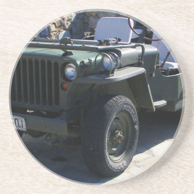 Classic Willy's Jeep. Drink Coaster (Front)