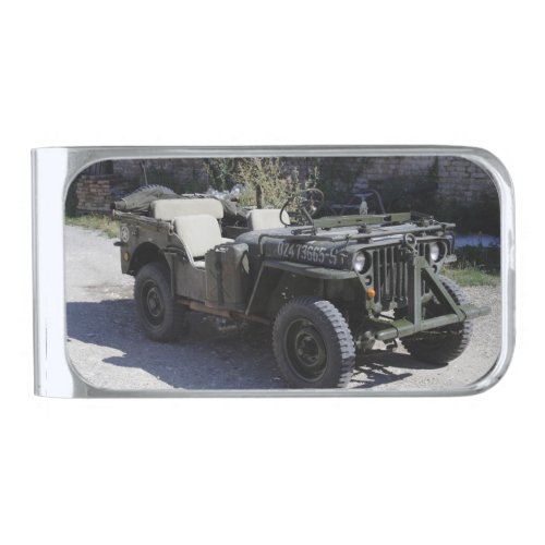 Classic Willys Jeep Silver Finish Money Clip