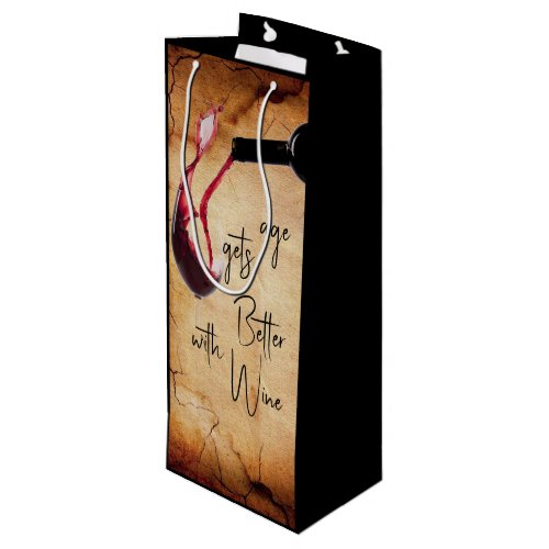 Classic Wine Glass  Bottle Pouring  Wine Gift Bag