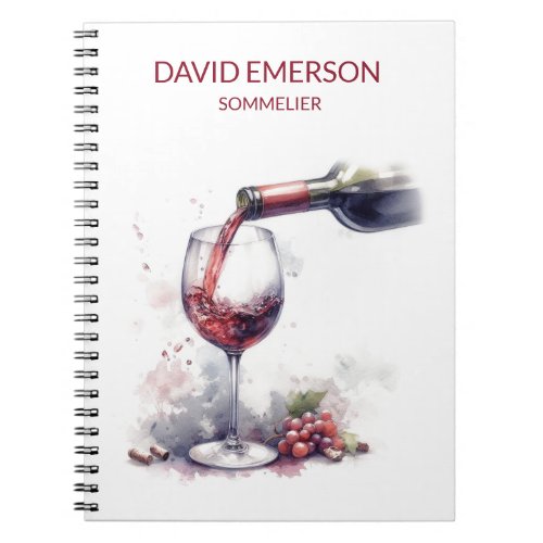 Classic wine glass watercolor  notebook