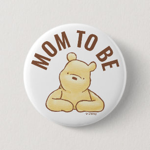 Classic Winnie the Pooh 100 Acre Wood Baby Shower Button