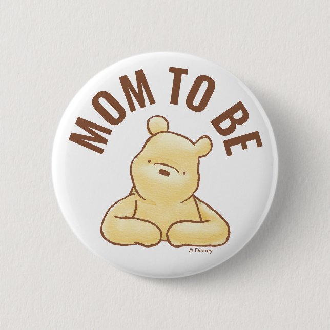 Classic Winnie the Pooh 100 Acre Wood Baby Shower Button (Front)