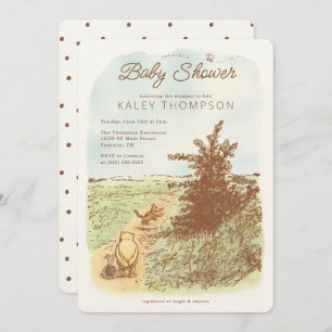 Classic Winnie the Pooh 100 Acre Wood Baby Shower Invitation