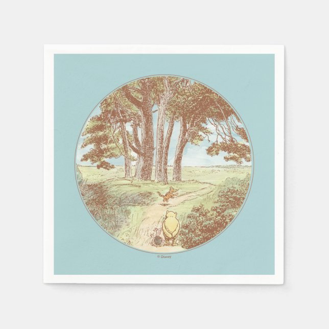 Classic Winnie the Pooh 100 Acre Wood Baby Shower Napkins (Front)