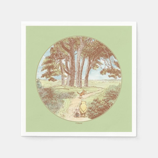 Classic Winnie the Pooh 100 Acre Wood Baby Shower Napkins (Front)
