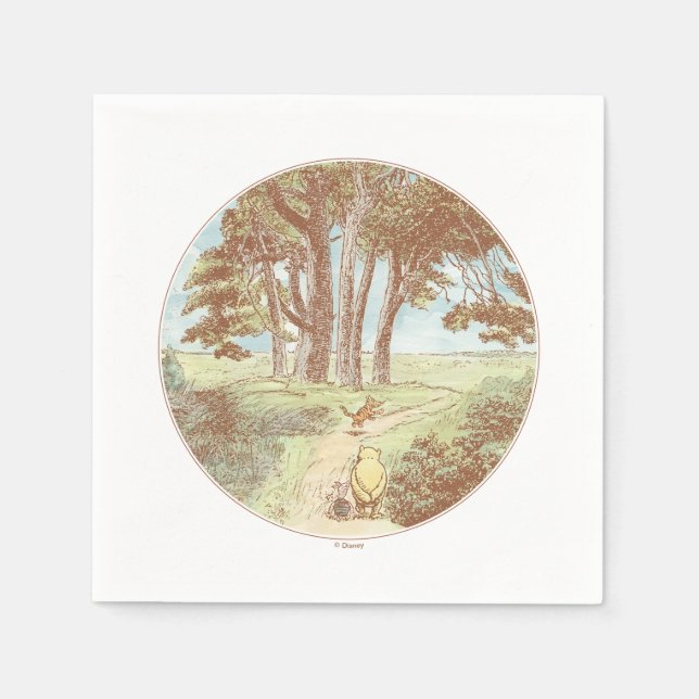 Classic Winnie the Pooh 100 Acre Wood Baby Shower Napkins (Front)