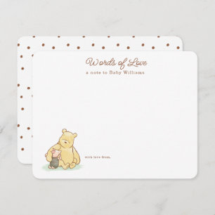 Classic Winnie the Pooh 100 Acre Wood Baby Shower Note Card