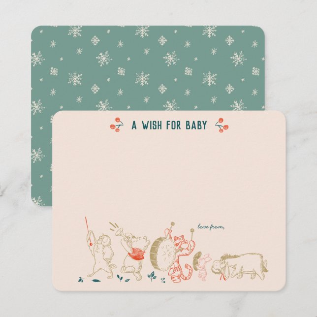 Classic Winnie the Pooh 100 Acre Wood Baby Shower Note Card (Front/Back)