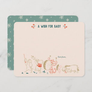 Classic Winnie the Pooh 100 Acre Wood Baby Shower Note Card