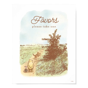 Classic Winnie the Pooh 100 Acre Wood Baby Shower Poster