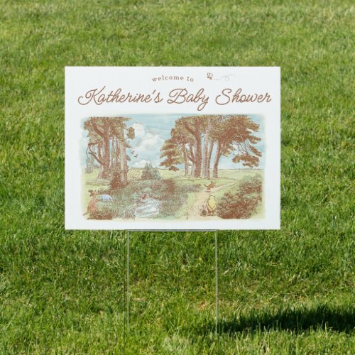 Classic Winnie the Pooh 100 Acre Wood Baby Shower Sign