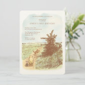 Classic Winnie the Pooh 100 Acre Wood Birthday Invitation (Standing Front)