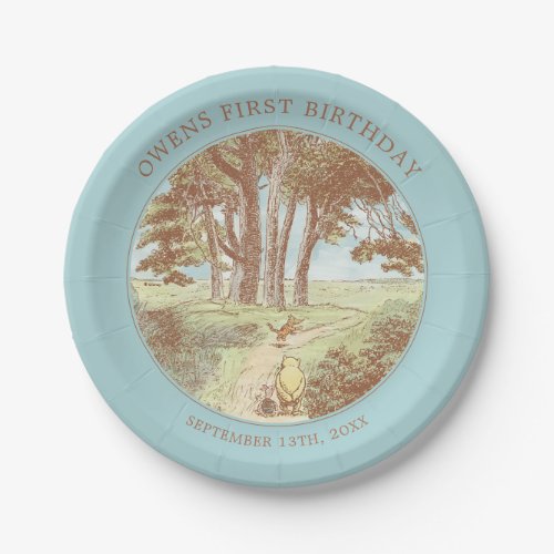 Classic Winnie the Pooh 100 Acre Wood Birthday Paper Plates