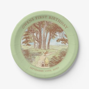 Classic Winnie The Pooh 100 Acre Wood Birthday Paper Plates by winniethepooh at Zazzle