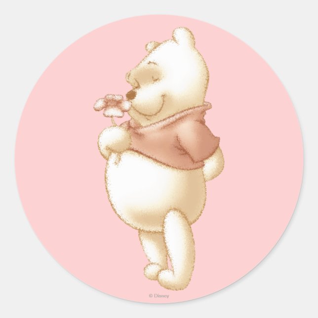 Classic Winnie the Pooh 1 Round Sticker (Front)