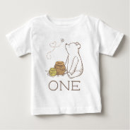 Classic Winnie The Pooh | 1st Birthday - One Baby T-shirt at Zazzle