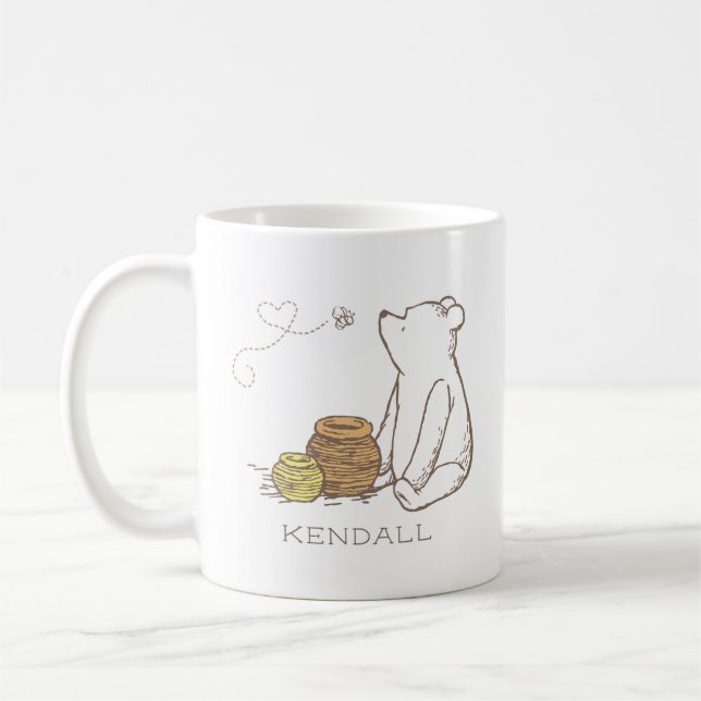 Classic Winnie the Pooh and Honey Pots Coffee Mug (Left)