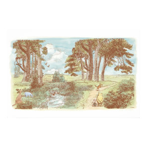 Classic Winnie the Pooh and Pals Watercolor Scene Poster