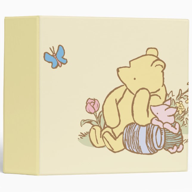 Classic Winnie the Pooh and Piglet 1 3 Ring Binder (Front/Spine)