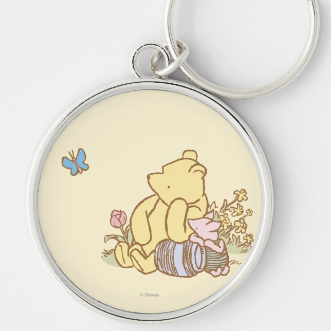 Classic Winnie the Pooh and Piglet 1 Keychain (Front)