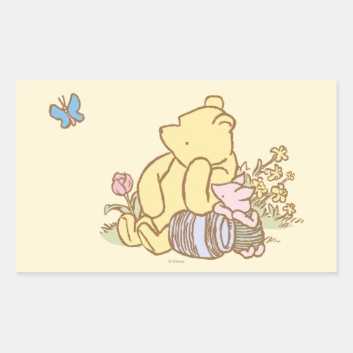 Classic Winnie the Pooh and Piglet 1 Rectangular Sticker