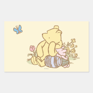 Classic Winnie the Pooh and Piglet 1 Rectangular Sticker