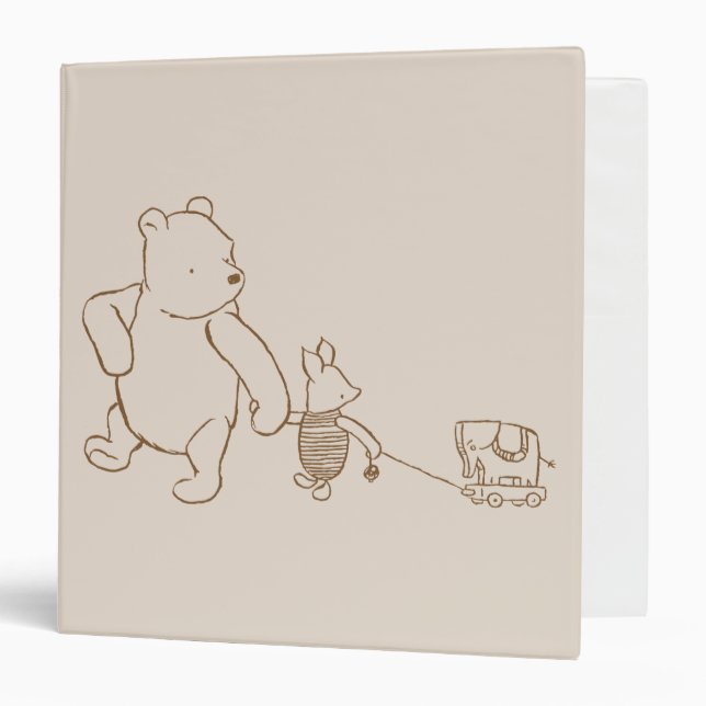 Classic Winnie the Pooh and Piglet 2 3 Ring Binder (Front/Inside)