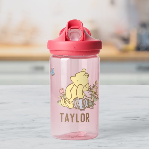 Classic Winnie the Pooh and Piglet  Add Your Name Water Bottle