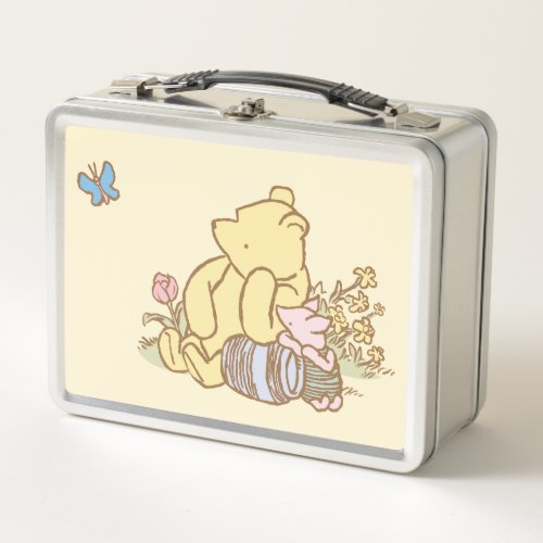 Classic Winnie the Pooh and Piglet Metal Lunch Box