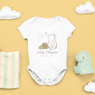 Classic Winnie the Pooh Baby Announcement Date Bodysuit