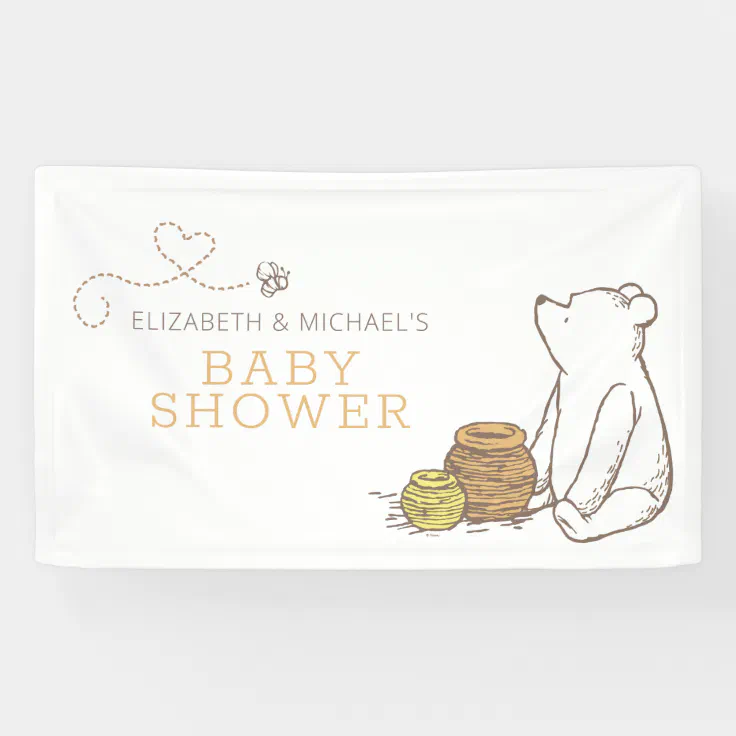 Classic Winnie the Pooh Baby Shower Banner | Zazzle
