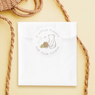 Classic Winnie the Pooh Baby Shower Favor  Round Sticker