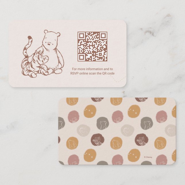 Classic Winnie the Pooh Baby Shower Gift Registry Enclosure Card (Front/Back)