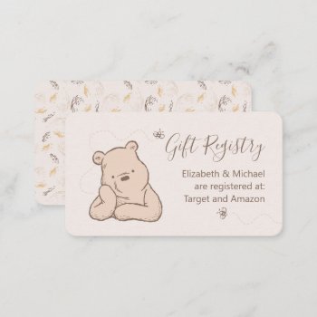 Classic Winnie The Pooh Baby Shower Gift Registry Enclosure Card by winniethepooh at Zazzle