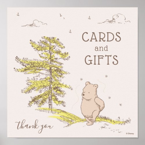 Classic Winnie the Pooh Baby Shower Gifts  Cards Poster