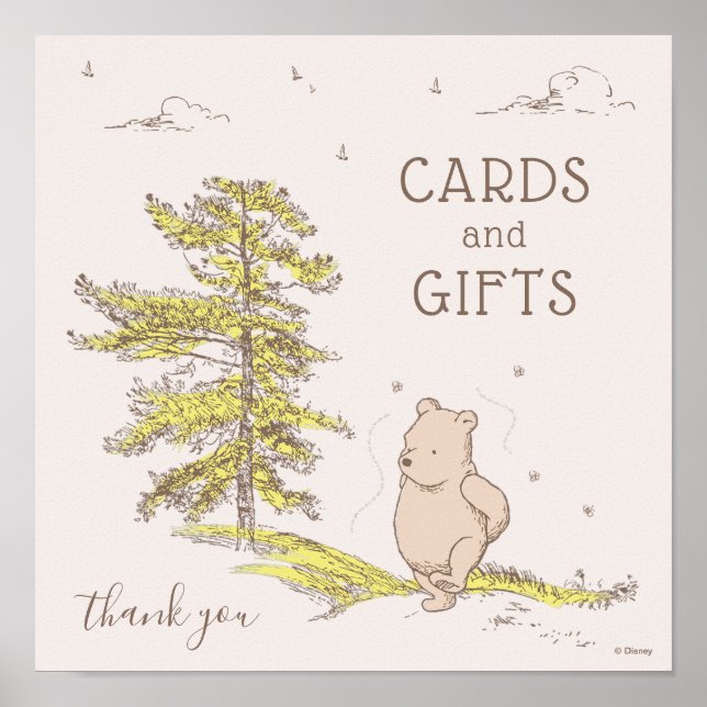 Classic Winnie the Pooh Baby Shower Gifts & Cards Poster (Front)