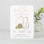 Classic Winnie the Pooh Baby Shower Invitation (Standing Front)