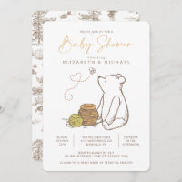 Classic Winnie the Pooh Baby Shower Invitation