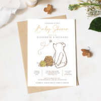 Classic Winnie the Pooh Baby Shower Invitation