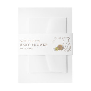 Classic Winnie the Pooh Baby Shower Invitation Belly Band