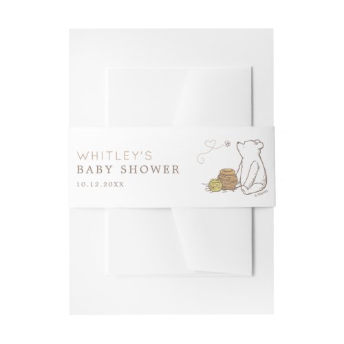 Classic Winnie the Pooh Baby Shower Invitation Belly Band