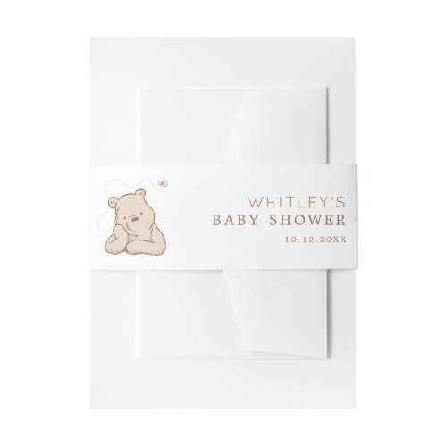 Classic Winnie the Pooh Baby Shower Invitation Belly Band