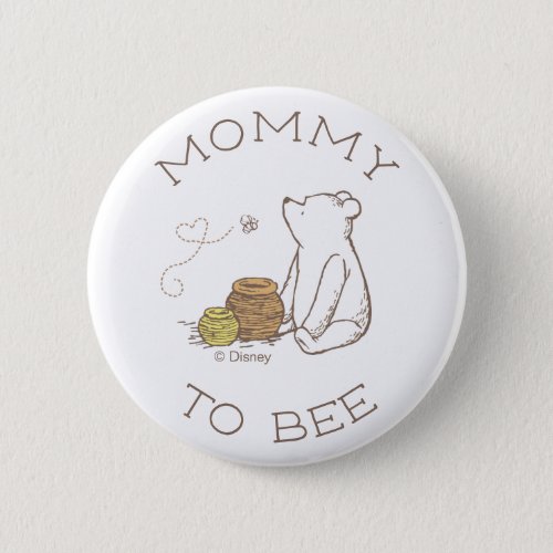 Classic Winnie the Pooh Baby Shower Mommy to Bee Button