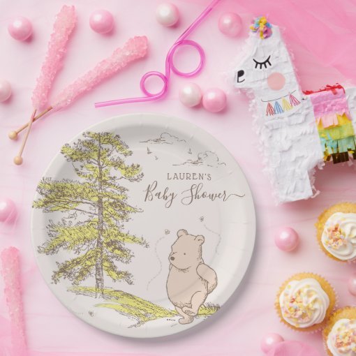 Classic Winnie the Pooh Baby Shower Paper Plates Zazzle